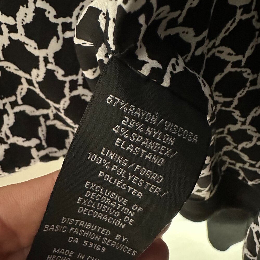 Black Cropped Open Front Blazer Pattern Lining Officecore Quiet Luxury 80's - Picture 7 of 7